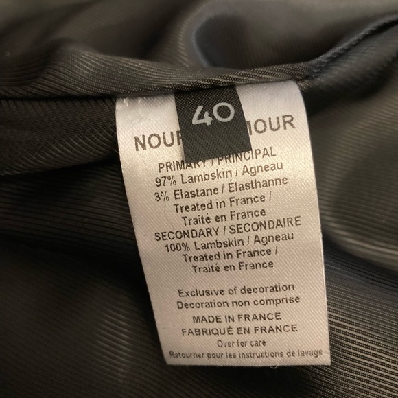 BNWT NOUR HAMMOUR Black Leather Dorset Studded Skirt, size FR40/US8 - Picture 5 of 6